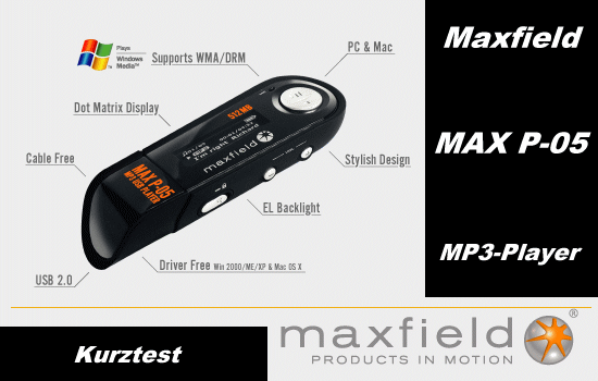 Kurztest: Maxfield MAX P-05 MP3-Player - Planet 3DNow! - Das Online-Magazin  für den AMD-User