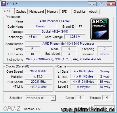 CPUID CPU-Z 1.70 - Planet 3DNow!