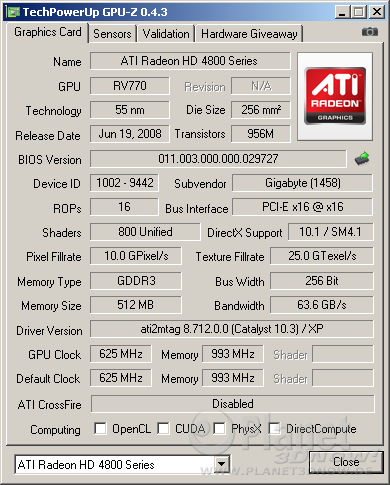 TechPowerUp GPU-Z v0.8.4 - Planet 3DNow!